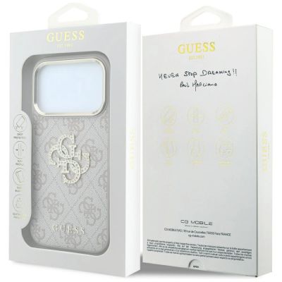 8. Guess 4G & Big Strass Logo Case for iPhone 17 Pro / 18 Pro - Pink