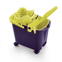 MERY Rectangular bucket on wheels 14 ltr with wringer and insert