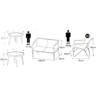 30. 5-PIECE GARDEN FURNITURE SET MILAN