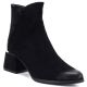 Women's black suede high-heeled ankle boots Potocki SZ12875