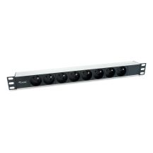 Equip 333313 PDU 8-way power distribution unit 1U Black, Silver