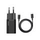 2. BASEUS WALL CHARGER WITH USB-C TO USB-C CABLE TZCCSUP-L01 SUPER SI 1C 25W BLACK