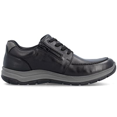 2. Men's comfortable leather shoes, width H, black, Rieker 03607-24