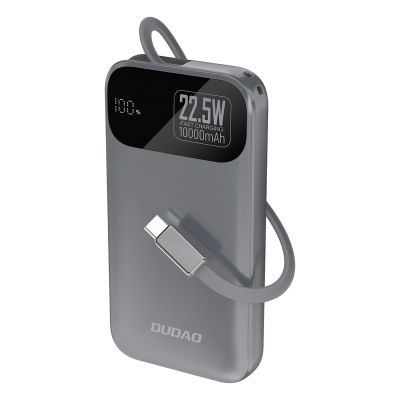 Dudao K31 10000 mAh 22.5W PD Powerbank with Built-in Cable - Gray