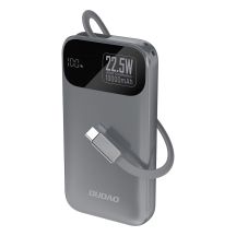 Dudao K31 10000 mAh 22.5W PD Powerbank with Built-in Cable - Gray