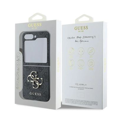 8. Guess Leather 4G Metal Logo Case for Samsung Galaxy Z Flip 6 - Black