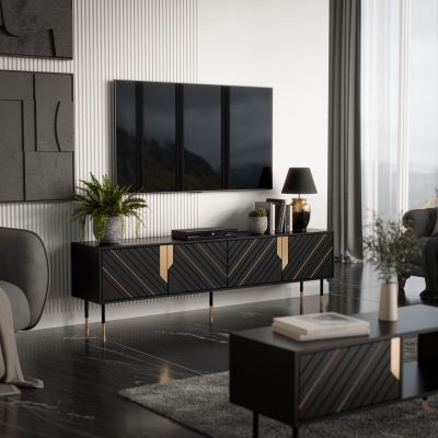 3. 4D MOUNTAIN TV cabinet 204x40x55 black + gold