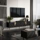 3. 4D MOUNTAIN TV cabinet 204x40x55 black + gold
