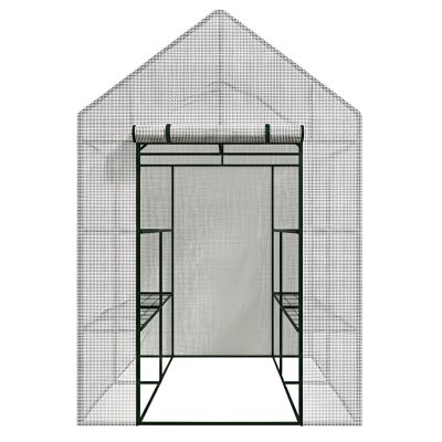 AWTOOLS GARDEN GREENHOUSE WHITE 143x143x195cm
