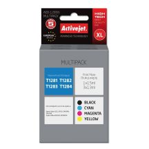 Activejet AEB-1285N Ink (replaces Epson T1281, T1282, T1283, T1284; Supreme; 1 x 15 ml, 3 x 13 ml; black, red, blue, yellow)