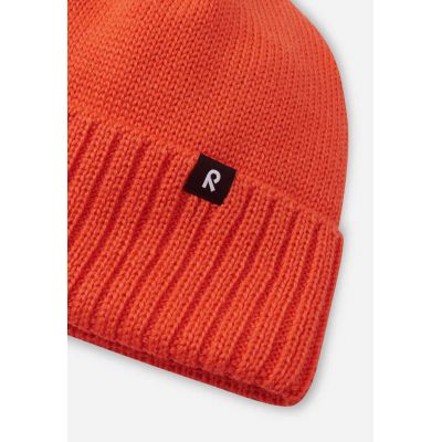 4. Reima Beanie Kalotti Red Orange Junior children's winter hat made of certified orange wool (5300232A-2820)