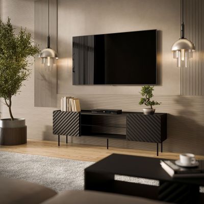 3. TV cabinet EF LUCCA 180x40x59 black