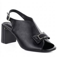 Women's black Jezzi RMR25112-3 block heel sandals with bow