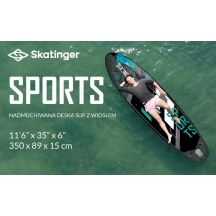 Deska SUP SKATINGER Grey sports 350x89x15 Yoga