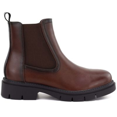 2. Women's brown leather ankle boots, Sergio Leone BT-01-S