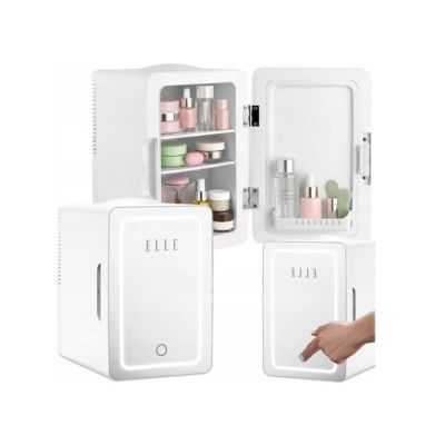 Mini fridge with LED makeup mirror ELLE 4L white