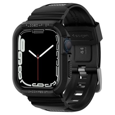13. Spigen Rugged Armor Pro Case with Strap for Apple Watch 4 / 5 / 6 / 7 / 8 / SE (44/45 mm) - Black