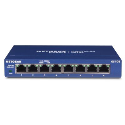 9. Netgear GS108GE 8p Unmanaged Gigabit Switch