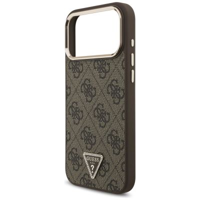 6. Guess 4G Triangle Logo MagSafe Case for iPhone 17 Pro Max / 18 Pro Max - Brown