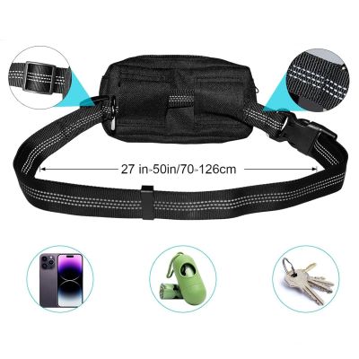 4. Wozinsky WPST-01 Hip Belt with Pouch and Elastic Leash for Running with a Dog - Black