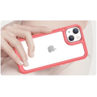 4. Outer Space Case iPhone 14 hard cover with a gel frame red