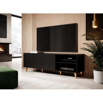 9. TV cabinet PAFOS 150x40x52 black matt