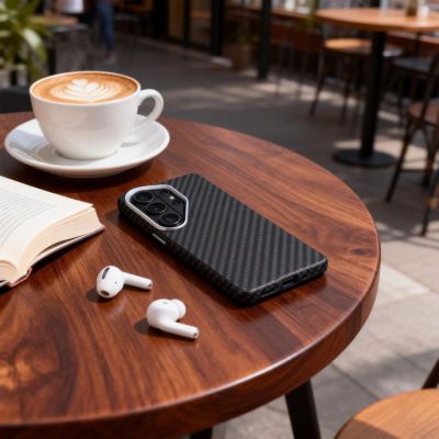 5. Tech-Protect Ion Carbon MagSafe Case for Samsung Galaxy S26 Ultra - Black and Silver