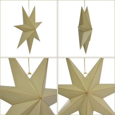9. DECORATIVE HANGING PAPER STAR FSC 18x75CM BEIGE 7 ARMS MICA