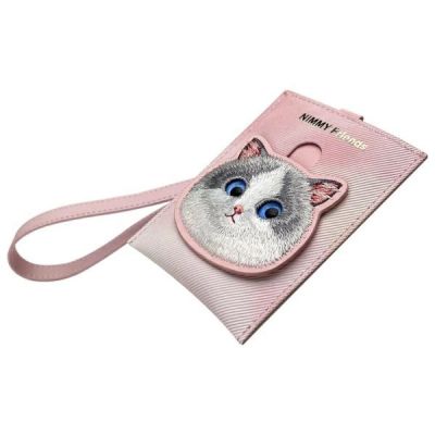 7. Nimmy Big Eyed Pet 2.0 Cat 3-in-1 Phone Bag + Wallet + Tracker Case - Pink