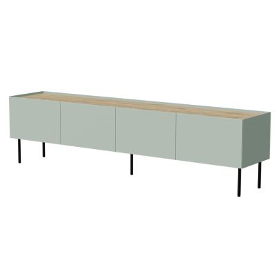 FELLINI TV cabinet 200x40x52 olive + oiled oak top