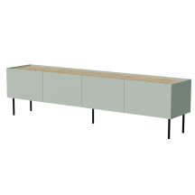 FELLINI TV cabinet 200x40x52 olive + oiled oak top