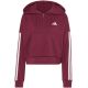 2. Women's adidas Essentials 3-Stripes French Terry Quarter-Zip Burgundy Sweatshirt KF8316
