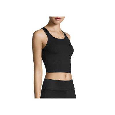 3. CASALL Crop Rib Racerback Sports T-Shirt Black