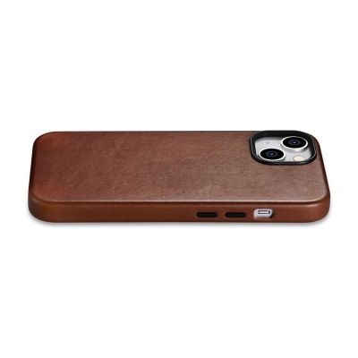 2. iCarer Oil Wax Premium Leather Case iPhone 14 Plus Magnetic Leather Case with MagSafe Brown (WMI14220703-RB)