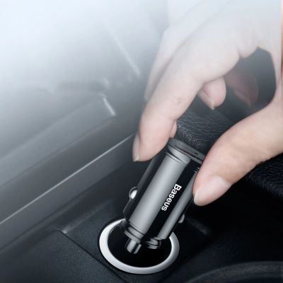 8. Baseus Circular PPS smart car charger with USB Quick Charge 4.0 QC 4.0 and USB-C PD 3.0 SCP ports black (CCALL-YS01)
