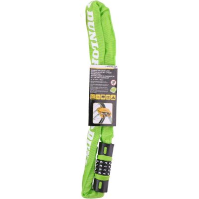 4. DUNLOP BICYCLE LOCK CHAIN WITH COMBINATION 90CM LENGTH GREEN