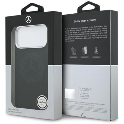 8. Mercedes Silicone Vintage Logo MagSafe Case for iPhone 17 Pro Max - Black