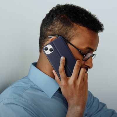 4. Dux Ducis Skin X2 case for iPhone 14 Plus case with magnetic flap blue