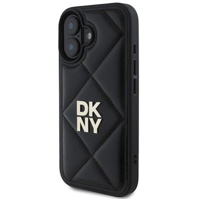 2. DKNY Quilted Stack Logo iPhone 16 Case - Black