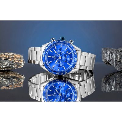6. Men's Watch Giewont Chronograph Sapphire Silver Blue GW9580-B3