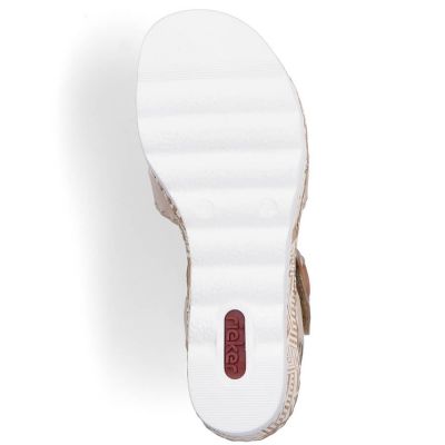 5. Comfortable wedge sandals Rieker W RKR595 beige