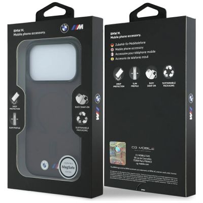 8. BMW M IML Frosted Metal Logo & Trims MagSafe Case for iPhone 17 Pro Max / 18 Pro Max - Burgundy