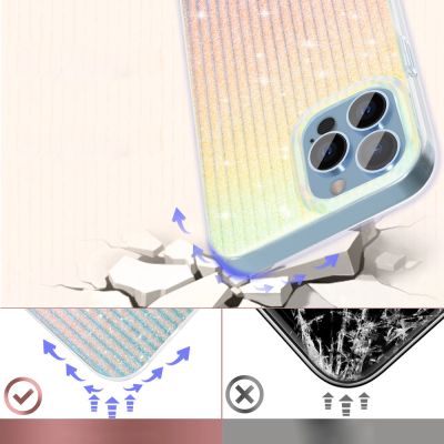 3. Kingxbar Travel Series luxurious elegant case for iPhone 13 Pro blue-orange (Clouds)