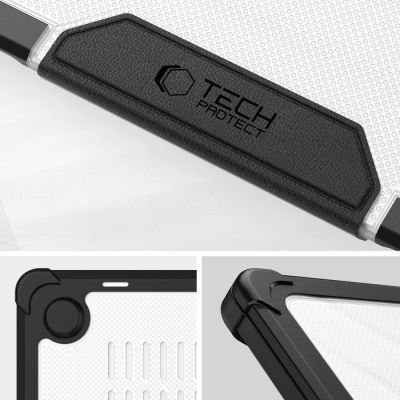 6. Tech-Protect SmartShell Pro case for MacBook Air 13" 2023-2025 M2 / M3 / M4 - transparent and black