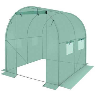 2. GREENHOUSE GARDEN TUNNEL 200x200x200CM PE GREEN STEEL STRUCTURE