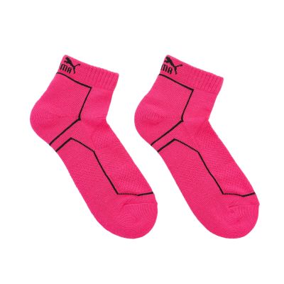 PUMA UNISEX PERFORMANCE QUARTER TRAIN SOCKS 2-PACK NEON PINK 171013001-818