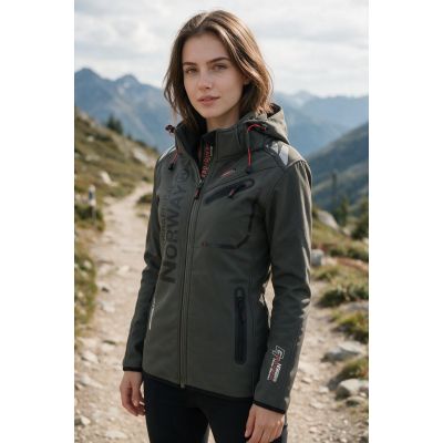7. Geographical Norway Reine Gray/Black Lady 007 women's softshell jacket (WU6099F/GN Grey/Black)