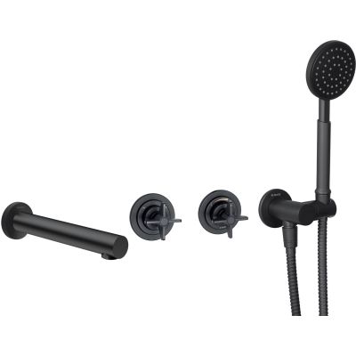 Concealed bathtub faucet with shower set