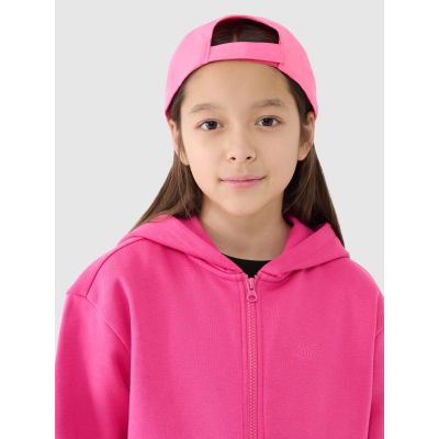 4. Girls' sweatshirt with a hood, 4F Junior 4FJRAW24TSWSF1830-55S