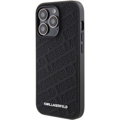 2. Karl Lagerfeld Quilted K Pattern iPhone 15 Pro Case - Black